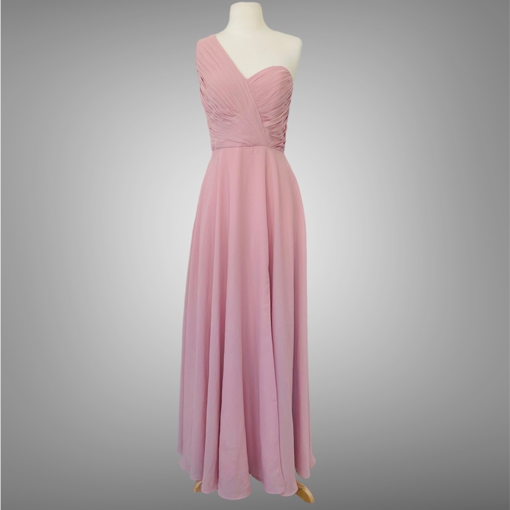 NWT Warm Notices One Shoulder High Split Chiffon Dress 10